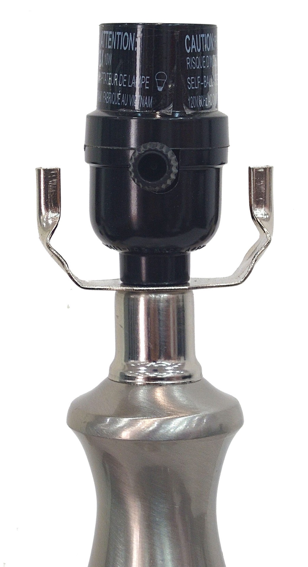 slide 5 of 6, allen + roth 13.25-in Brushed Steel Plug-in Metal Lamp Base, 1 ct