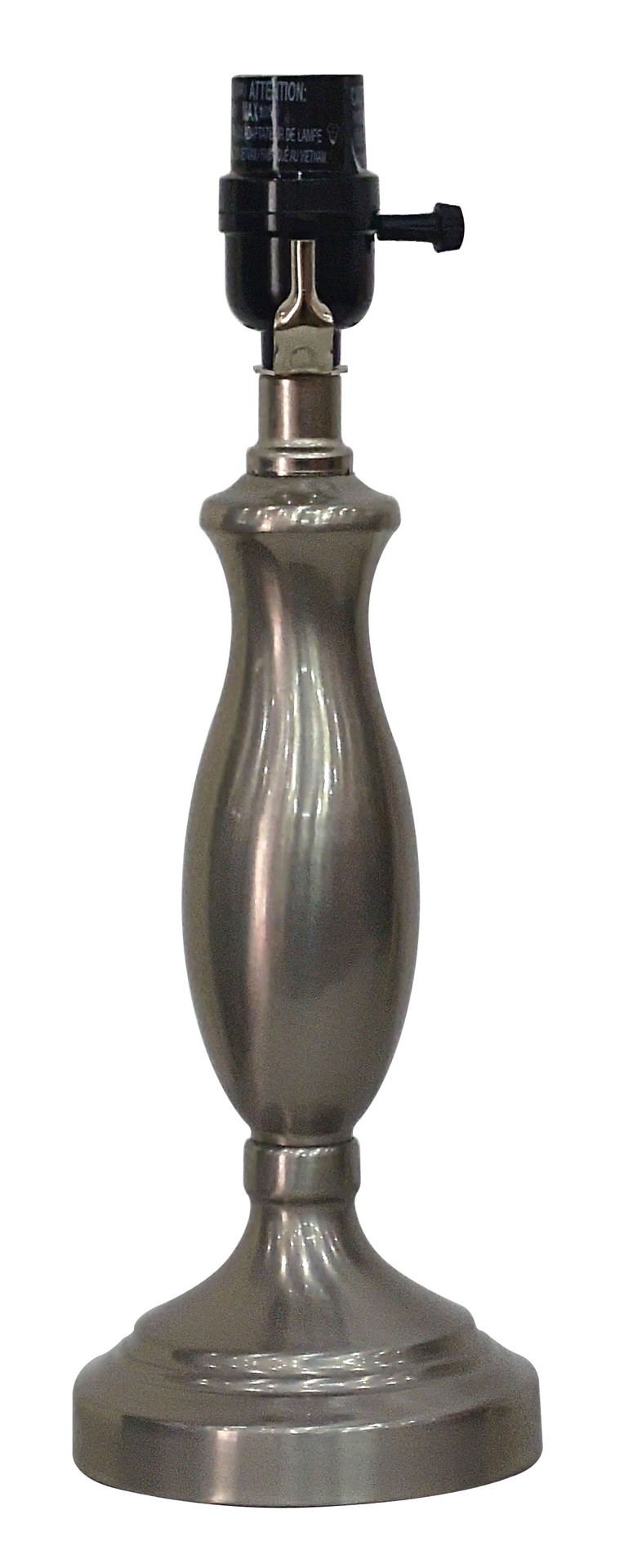 slide 1 of 6, allen + roth 13.25-in Brushed Steel Plug-in Metal Lamp Base, 1 ct