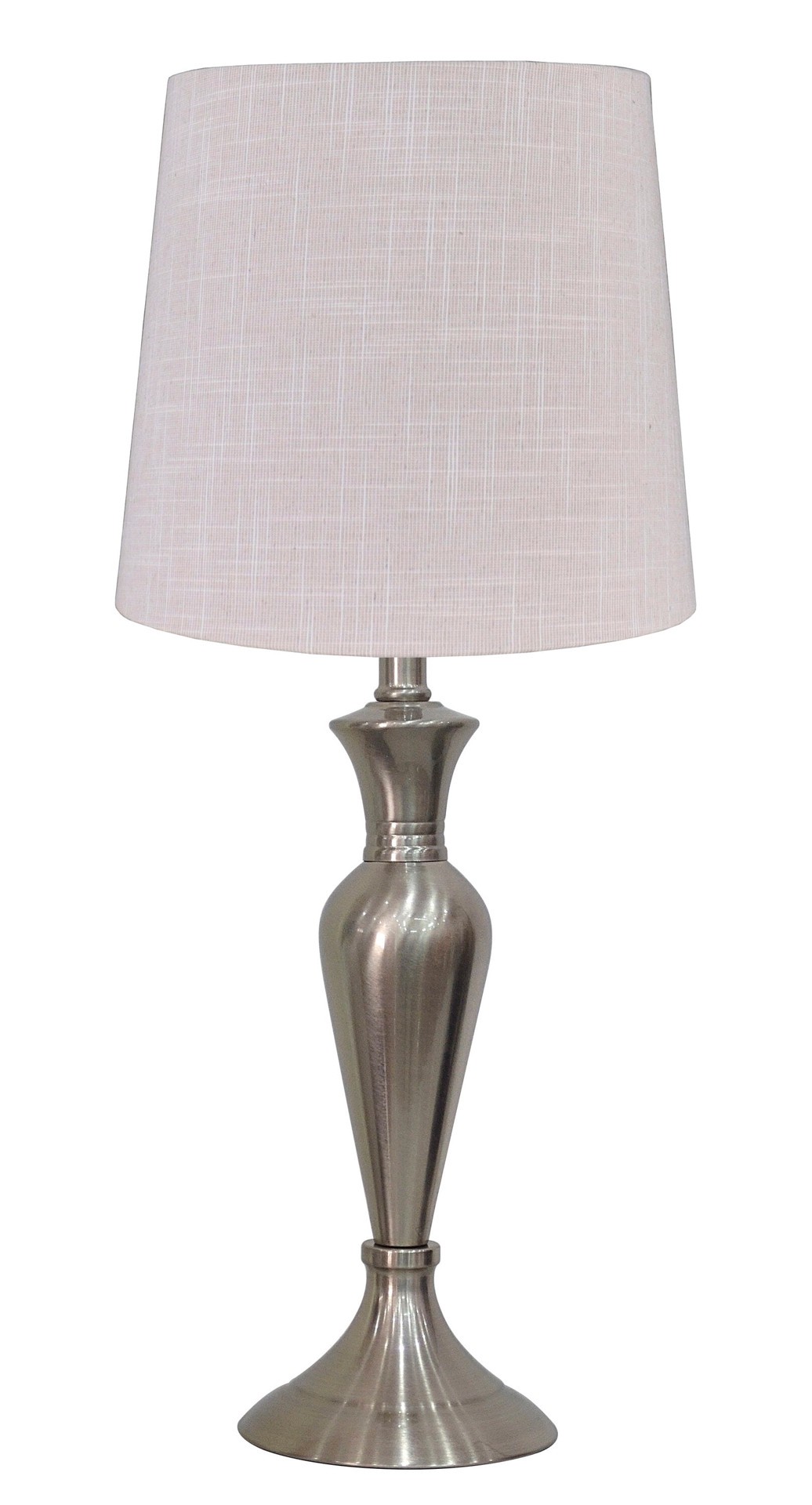 slide 2 of 6, allen + roth 18.5-in Brushed Steel Plug-in Metal Lamp Base, 1 ct