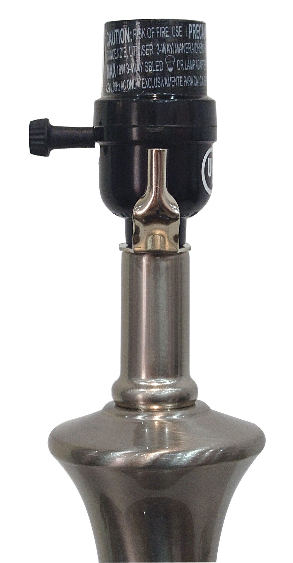 slide 4 of 6, allen + roth 18.5-in Brushed Steel Plug-in Metal Lamp Base, 1 ct