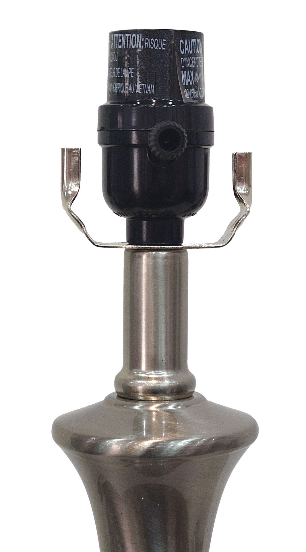 slide 5 of 6, allen + roth 18.5-in Brushed Steel Plug-in Metal Lamp Base, 1 ct