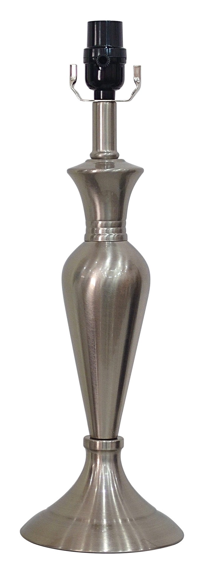 slide 1 of 6, allen + roth 18.5-in Brushed Steel Plug-in Metal Lamp Base, 1 ct