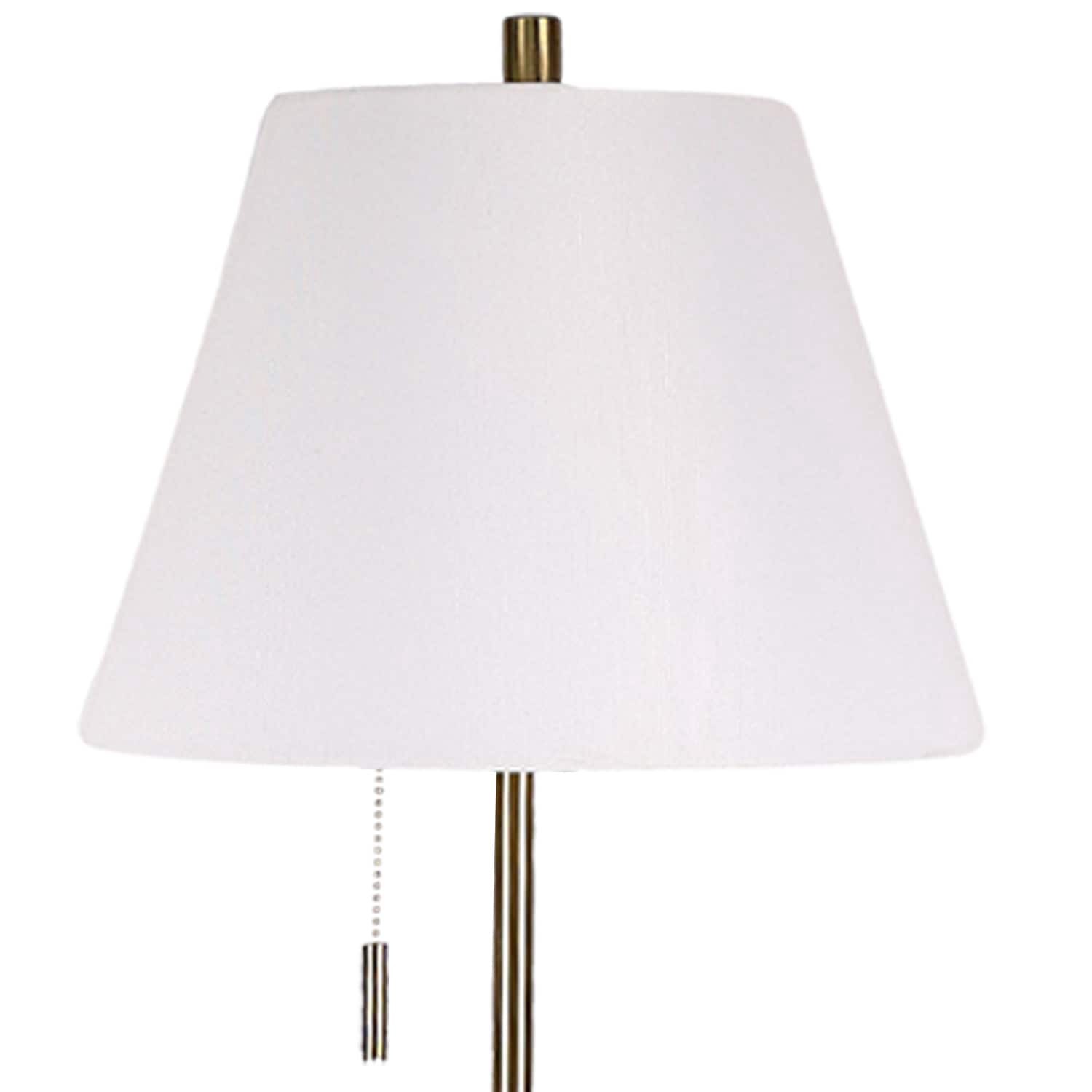 slide 2 of 6, Origin 21 61.5-in Brass Shaded floor lamp Floor Lamp with Linen Shade, 1 ct