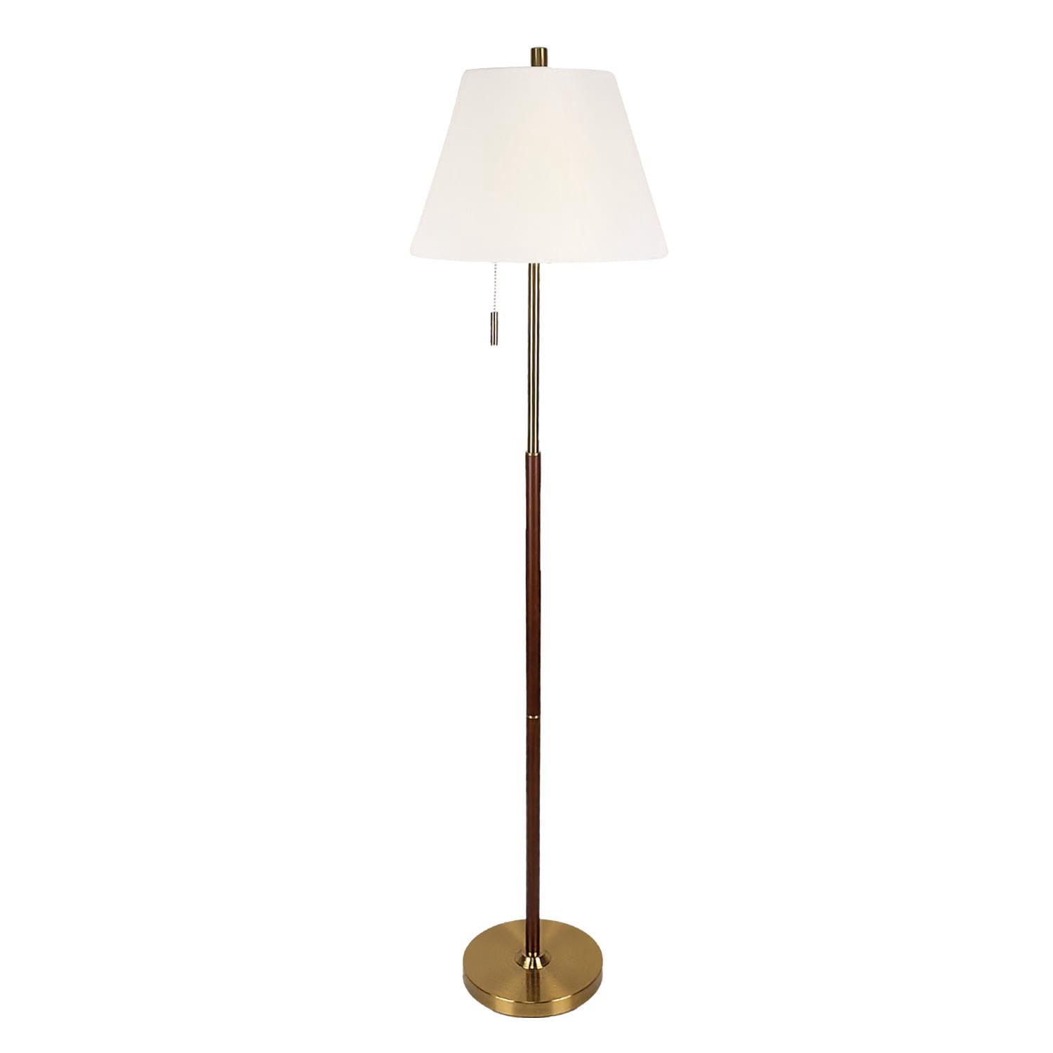 slide 6 of 6, Origin 21 61.5-in Brass Shaded floor lamp Floor Lamp with Linen Shade, 1 ct