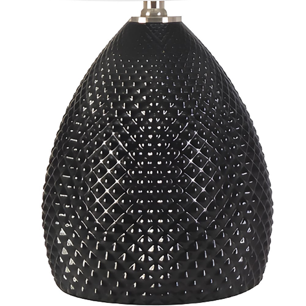 slide 2 of 6, allen + roth 22-in Black LED 3-way Table Lamp with Linen Shade, 1 ct