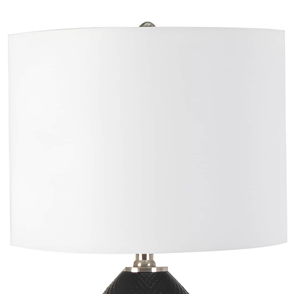 slide 3 of 6, allen + roth 22-in Black LED 3-way Table Lamp with Linen Shade, 1 ct