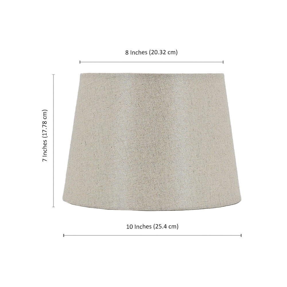 slide 3 of 4, allen + roth Mix Match 7-in x 10-in Beige Sparkle Linen Drum Lamp Shade, 1 ct