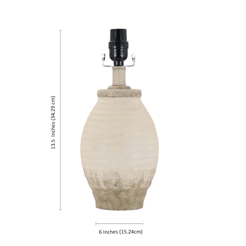 slide 3 of 5, allen + roth Mix Match 13.5-in Distressed White Plug-in Rotary socket Resin Lamp Base, 1 ct