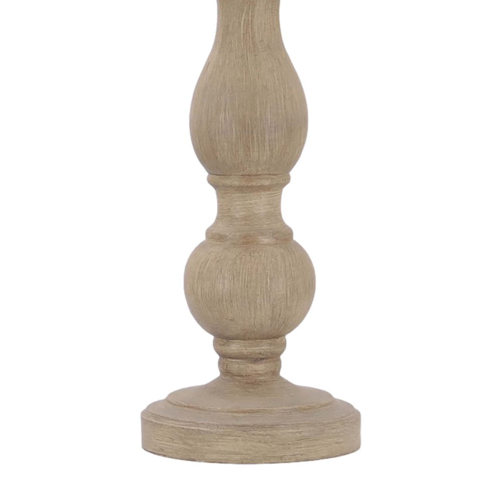 slide 2 of 5, allen + roth Mix Match 19.5-in Heathered Woodgrain Plug-in Rotary socket Resin Lamp Base, 1 ct