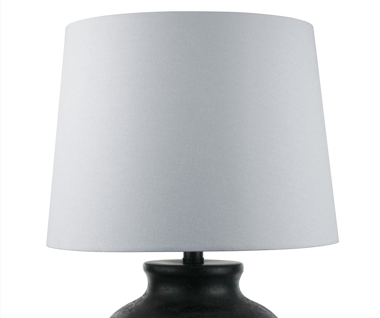 slide 3 of 6, allen + roth 24-in Matte Black On/Off switch Table Lamp with Fabric Shade, 1 ct