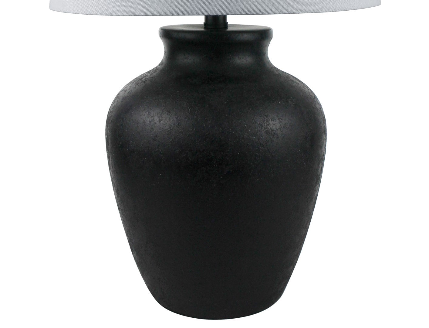 slide 4 of 6, allen + roth 24-in Matte Black On/Off switch Table Lamp with Fabric Shade, 1 ct