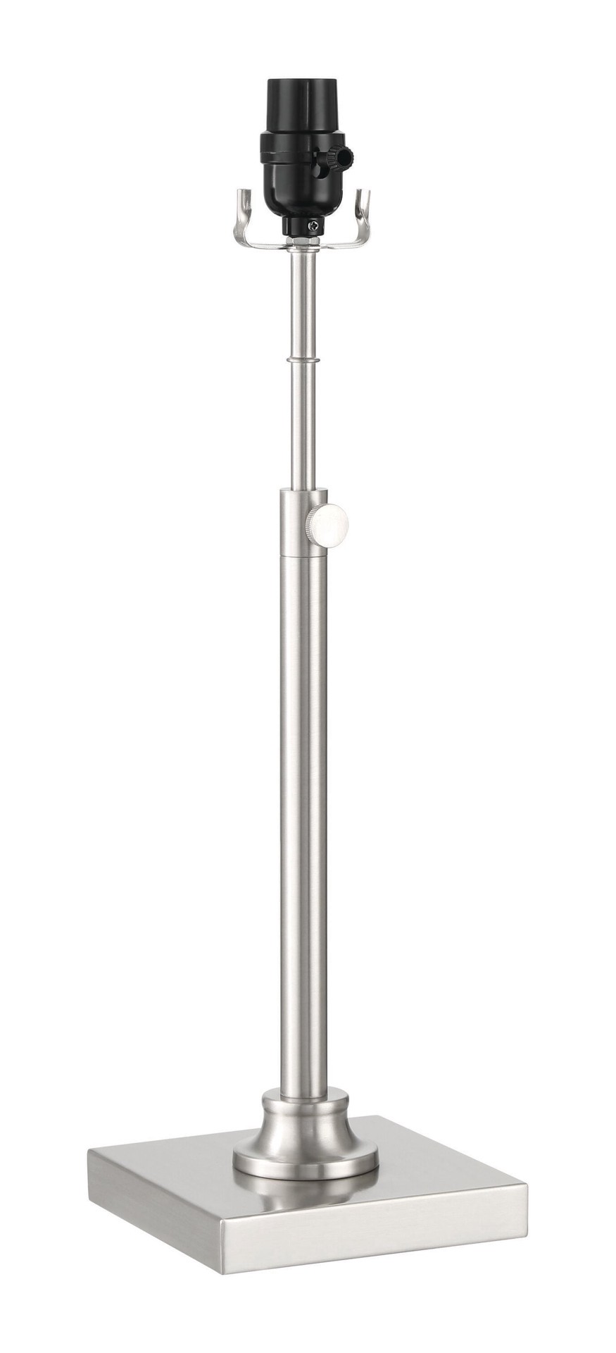 slide 1 of 6, allen + roth 21.5-in Brushed Nickel Plug-in 3-way Metal Stick Lamp Base, 1 ct