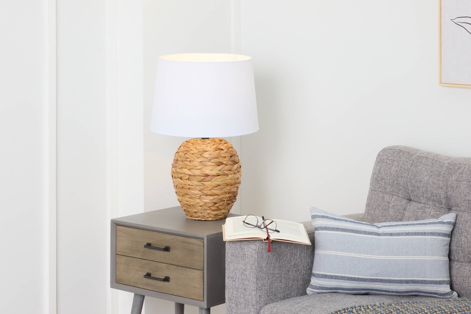 slide 2 of 6, allen + roth 15.25-in Natural Finish Plug-in Lamp Base, 1 ct