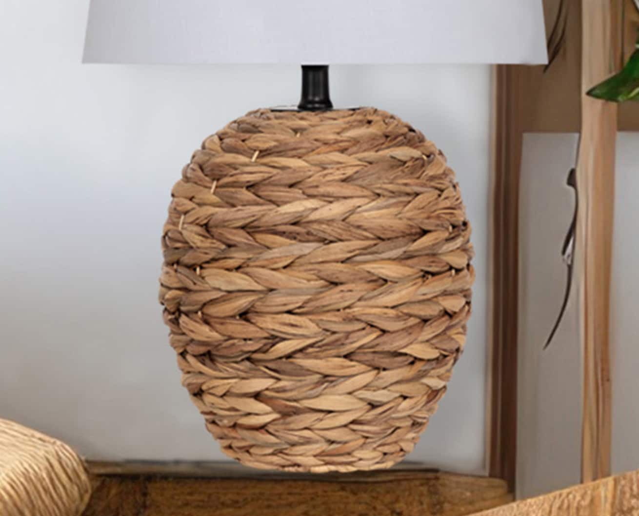 slide 4 of 6, allen + roth 15.25-in Natural Finish Plug-in Lamp Base, 1 ct