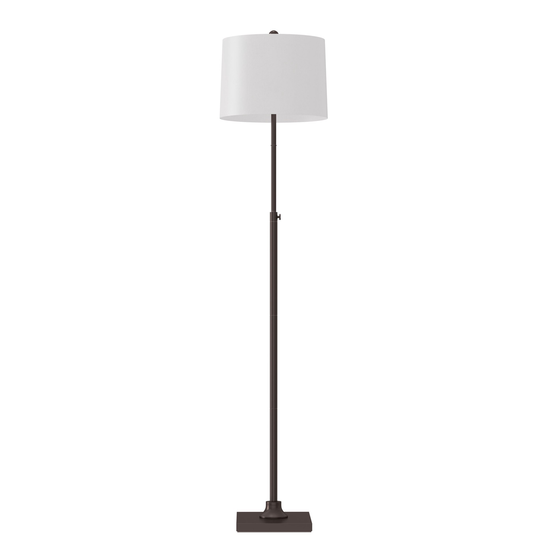slide 2 of 6, allen + roth 63-in Oil Rubbed Bronze Standard Floor Lamp with Linen Shade, 1 ct