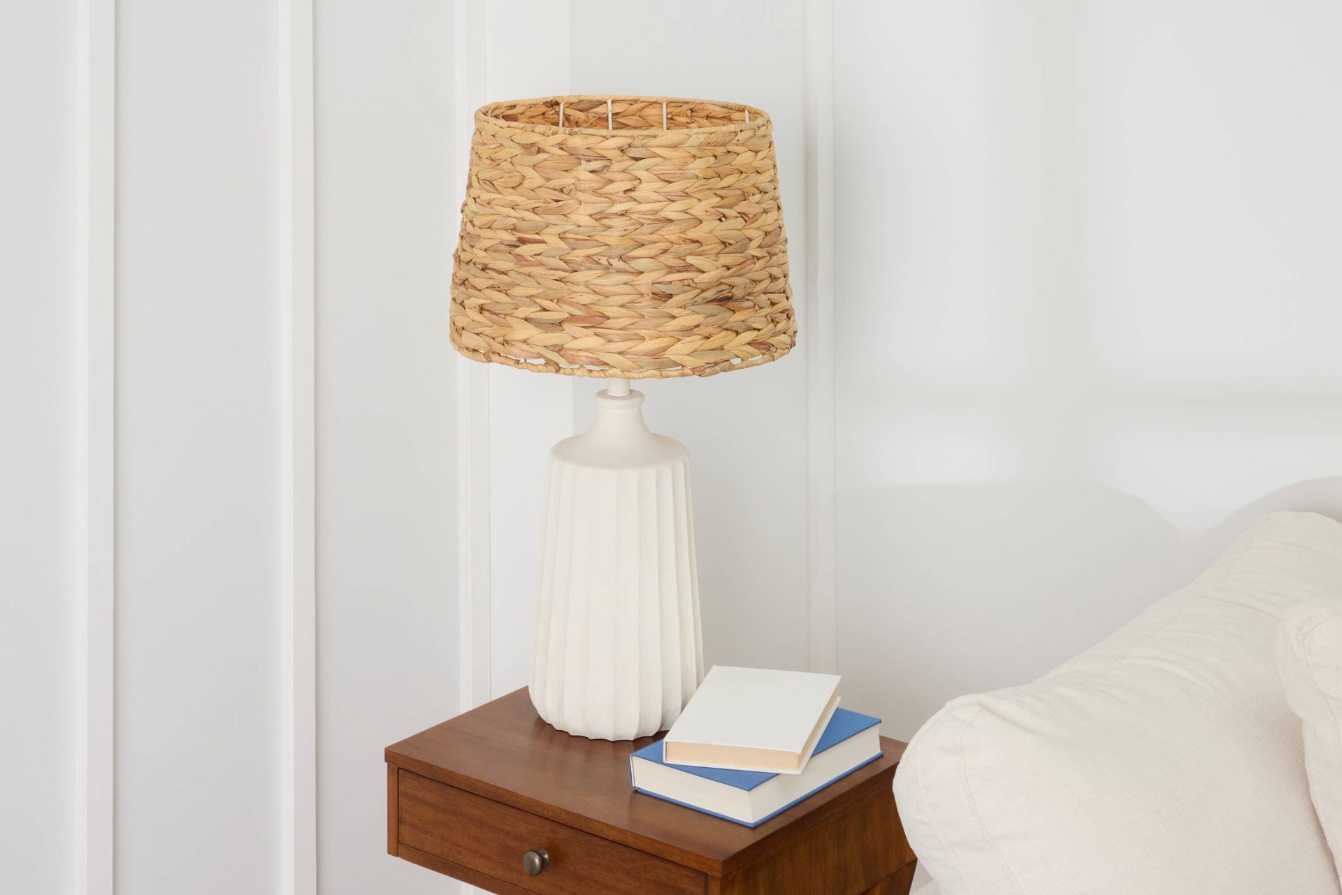 slide 2 of 6, allen + roth 19-in White Plug-in 3-way Resin Lamp Base, 1 ct