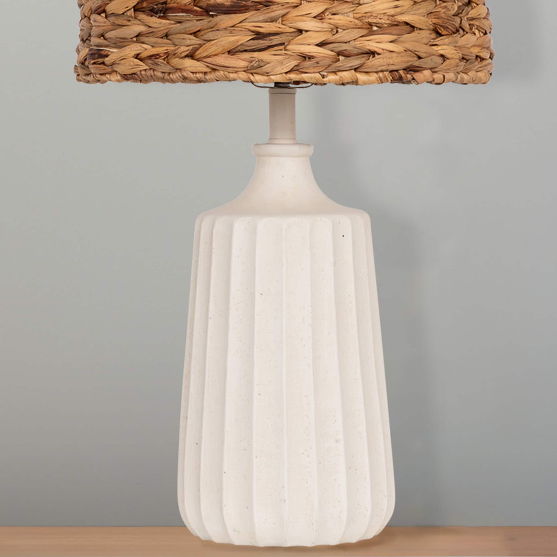 slide 1 of 6, allen + roth 19-in White Plug-in 3-way Resin Lamp Base, 1 ct