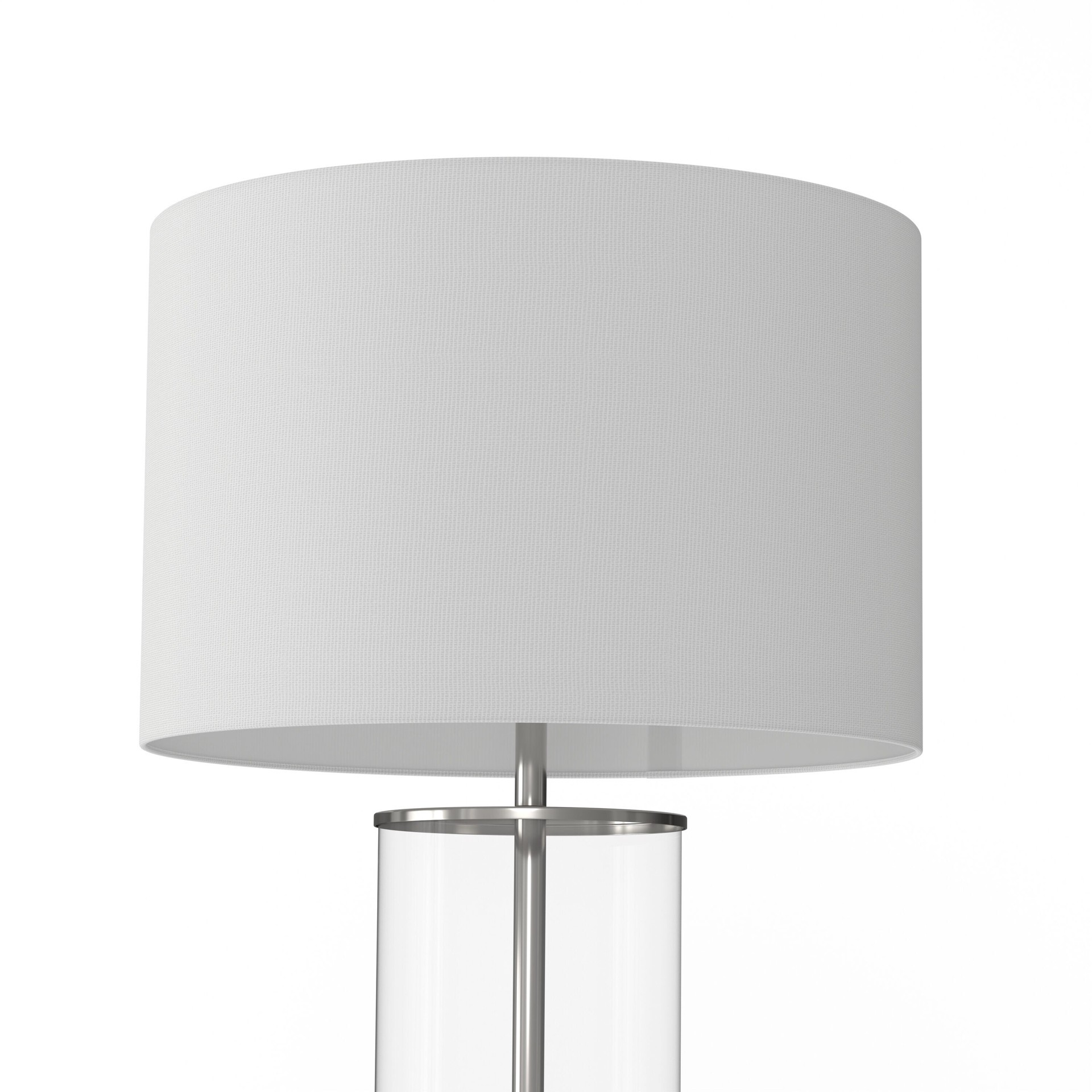 slide 6 of 6, allen + roth 24-in Brushed Nickel On/Off switch Table Lamp with Linen Shade, 1 ct