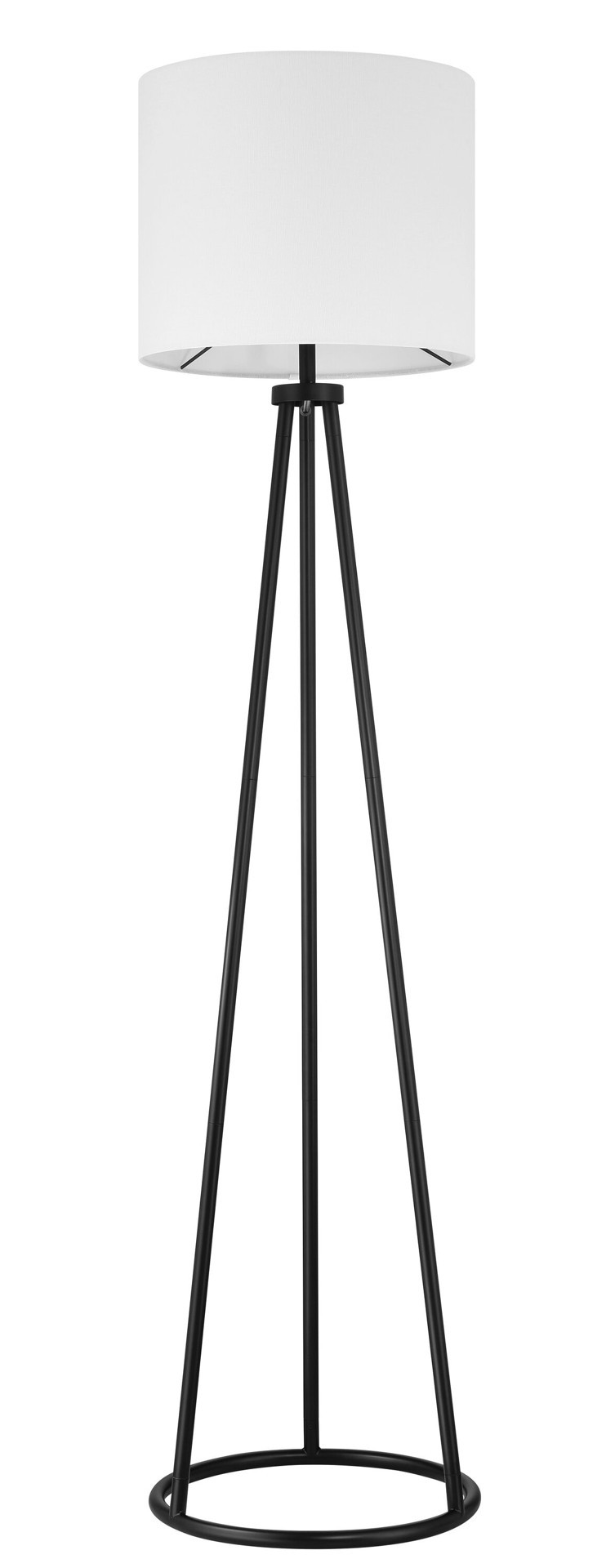 slide 3 of 6, allen + roth 63-in Matte Black Tripod Floor Lamp with Linen Shade, 1 ct