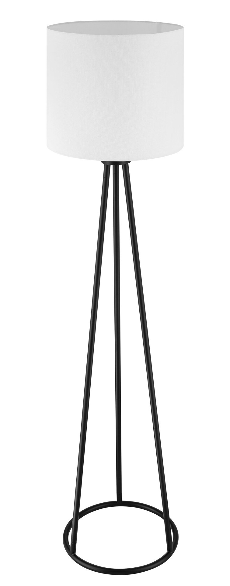 slide 4 of 6, allen + roth 63-in Matte Black Tripod Floor Lamp with Linen Shade, 1 ct