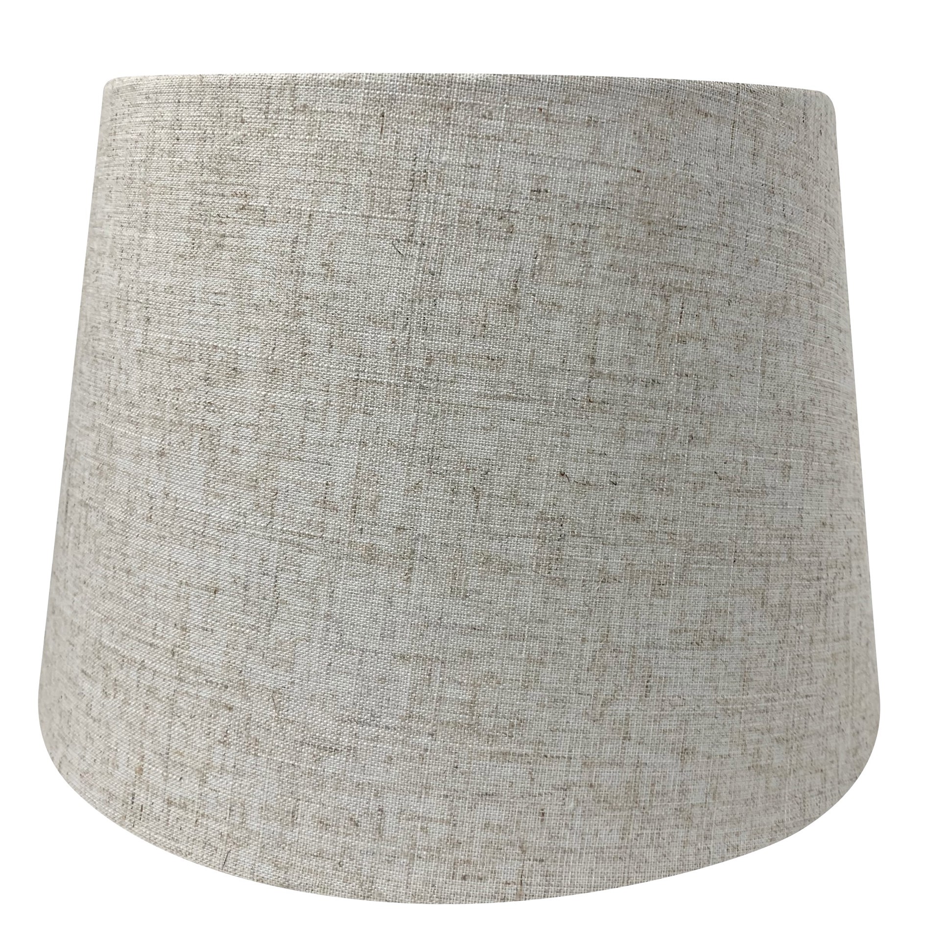 slide 4 of 6, allen + roth 7-in x 10-in Tan Linen Drum Lamp Shade, 1 ct