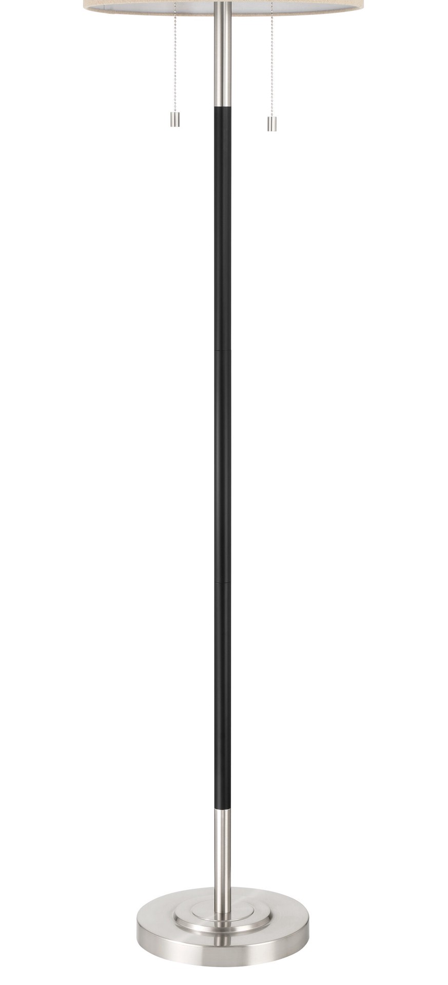 slide 5 of 6, allen + roth 62.5-in Brushed Nickel Shaded floor lamp Floor Lamp with Linen Shade, 1 ct