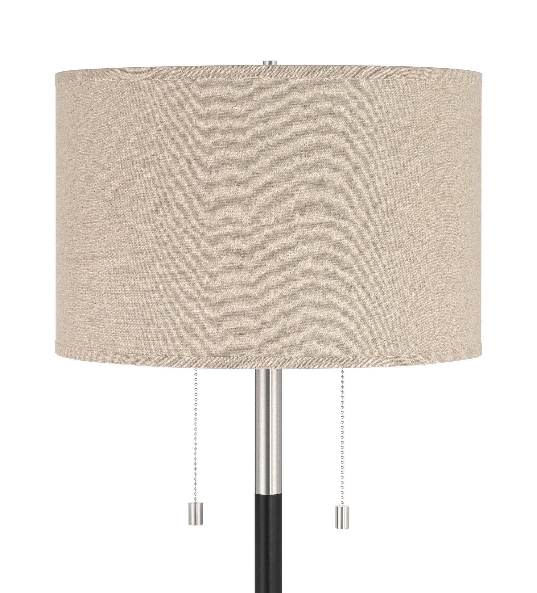 slide 6 of 6, allen + roth 62.5-in Brushed Nickel Shaded floor lamp Floor Lamp with Linen Shade, 1 ct