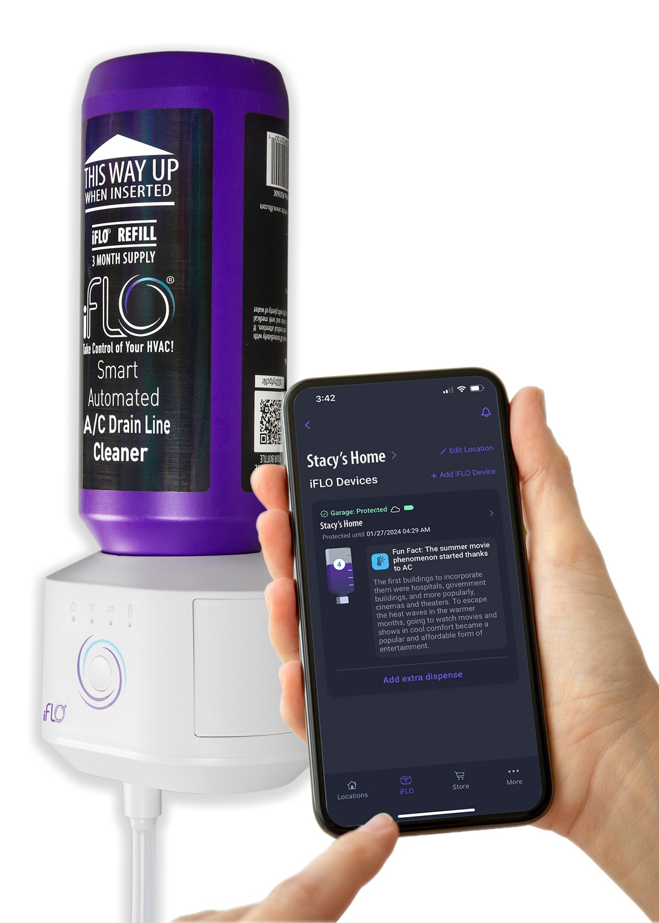 slide 3 of 6, iFLO IFLO Purple AC line cleaner, 1 ct