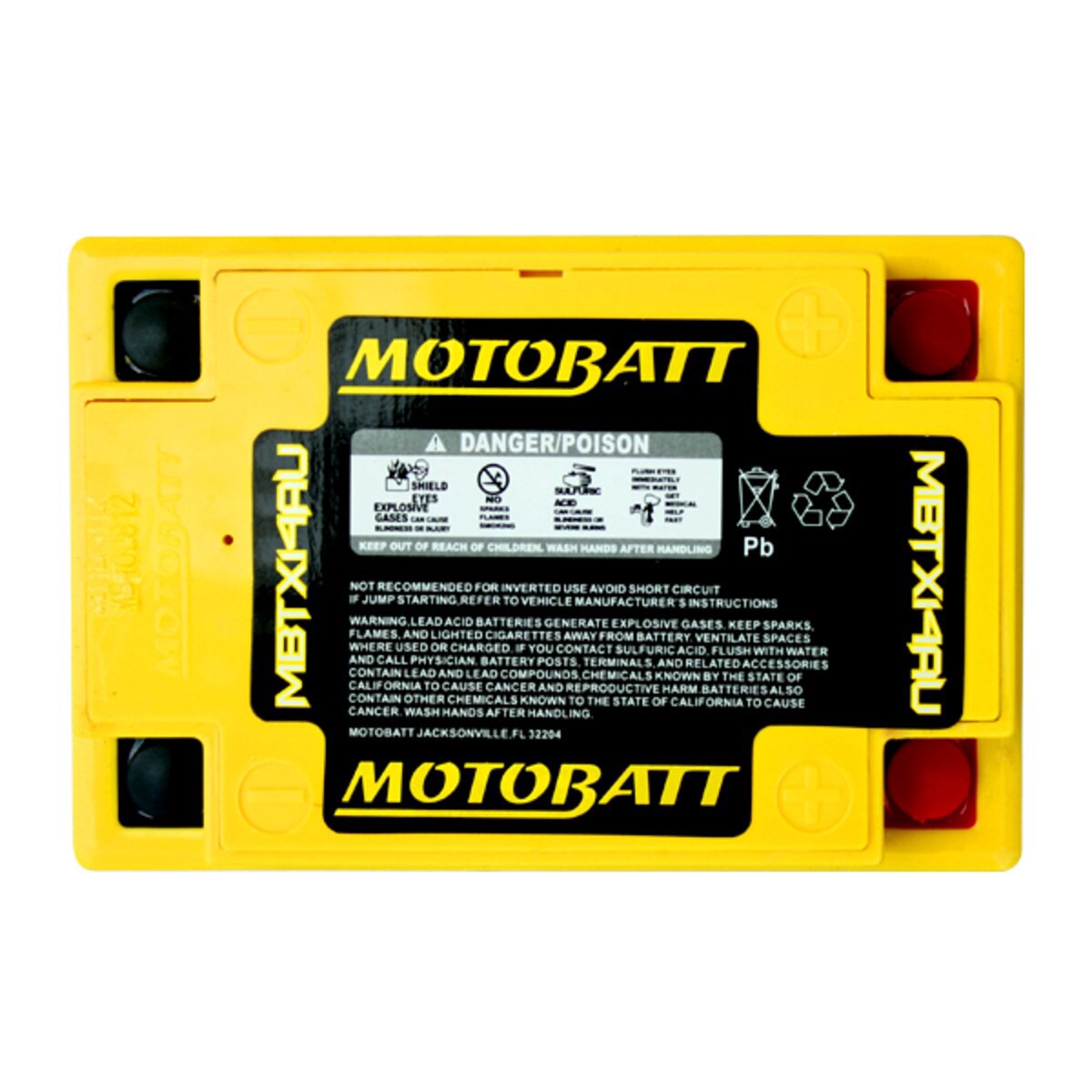 slide 3 of 3, MOTOBATT Powersport Quadflex AGM Rechargeable Sealed lead acid Backup power Batteries, 1 ct