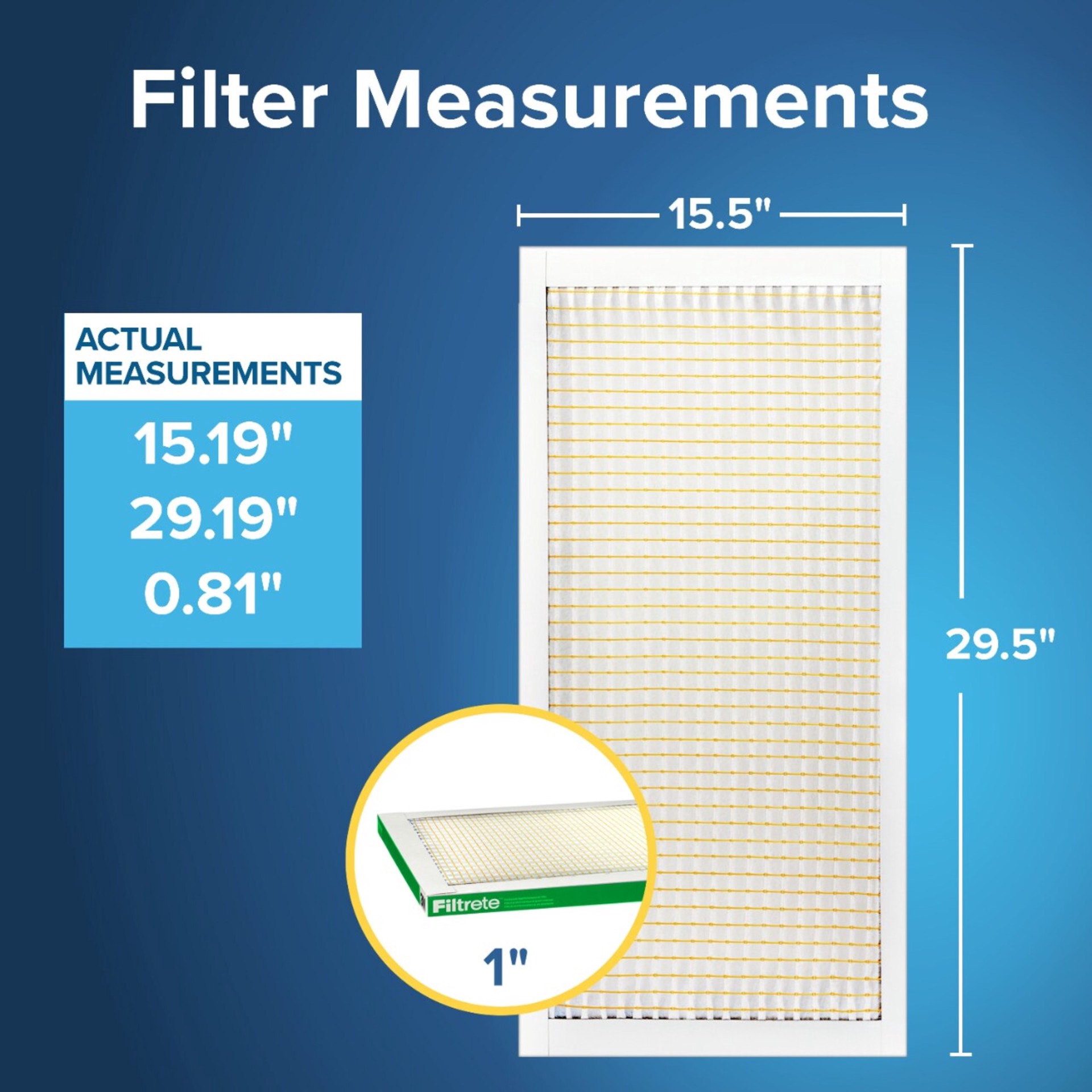 slide 6 of 6, Filtrete 15.5 x 29.5 x 1 MERV 8 700 MPR Dust, Pollen, and Pet Dander Reduction Electrostatic Air Filter, 1 ct