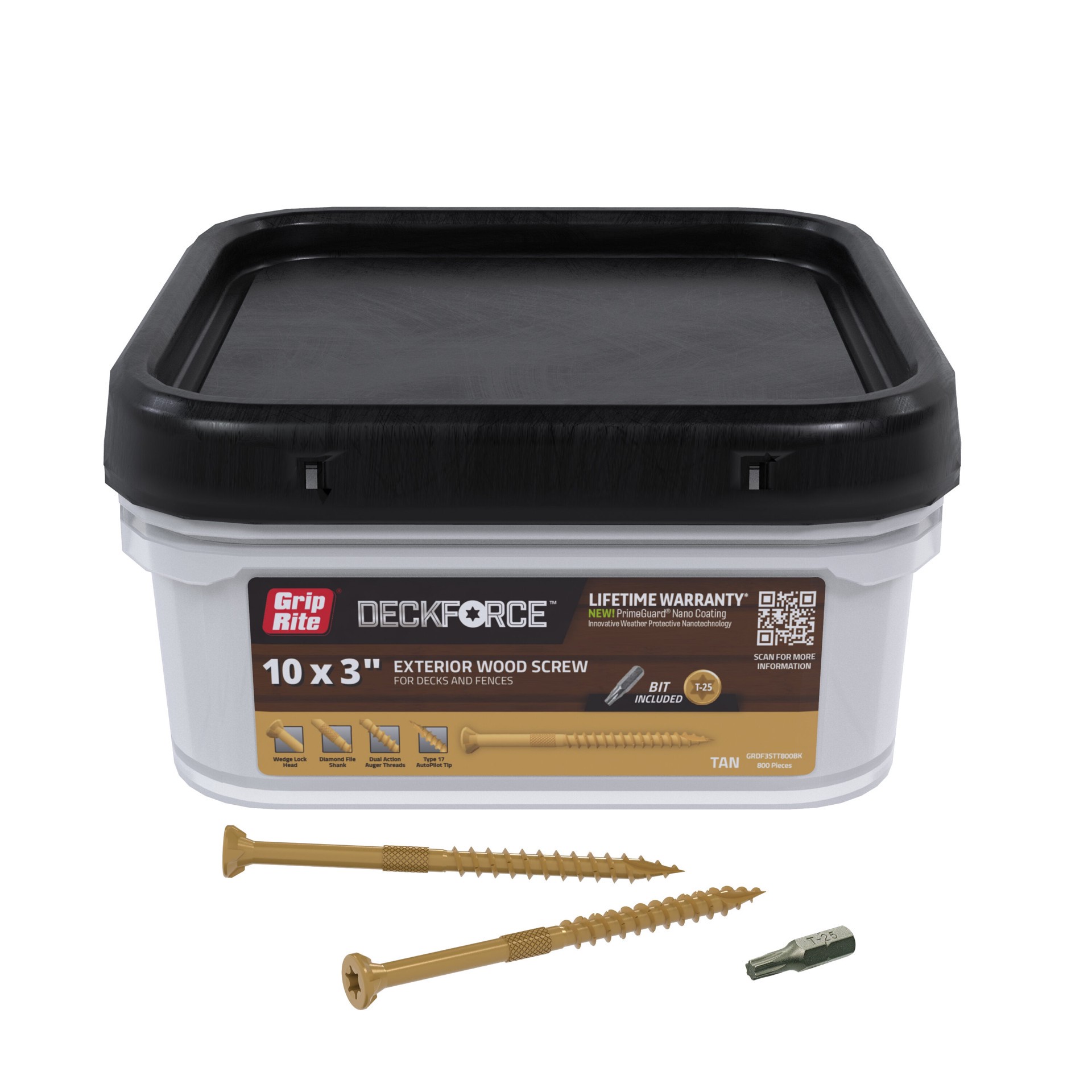 slide 2 of 6, Grip-Rite #10 x 3-in Wood to wood Deck Screws ( 800 -Per Box ), 1 ct
