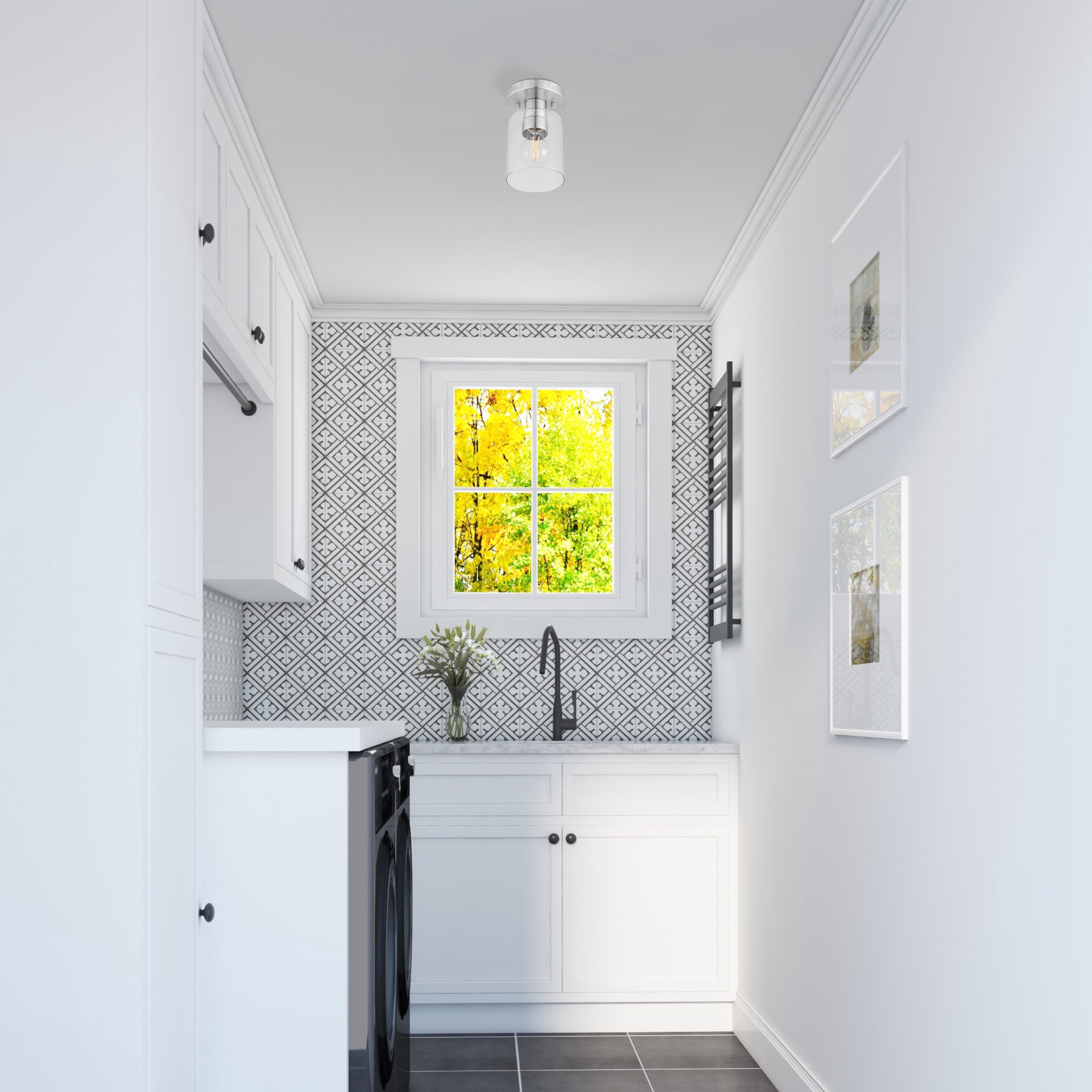 slide 3 of 6, Project Source 1 -Light 4.75-in Brushed Nickel Semi Flush Mount Light, 1 ct