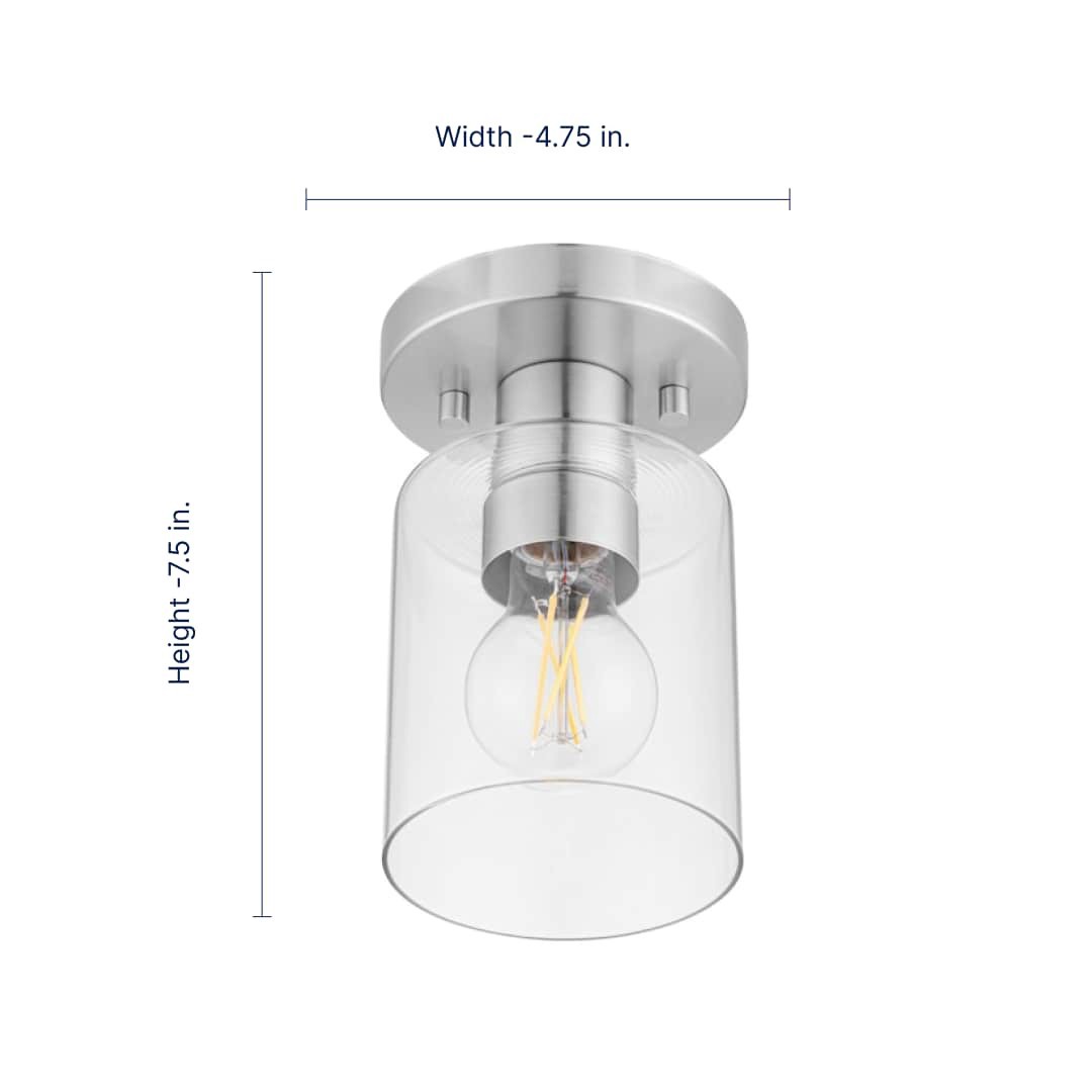 slide 2 of 6, Project Source 1 -Light 4.75-in Brushed Nickel Semi Flush Mount Light, 1 ct