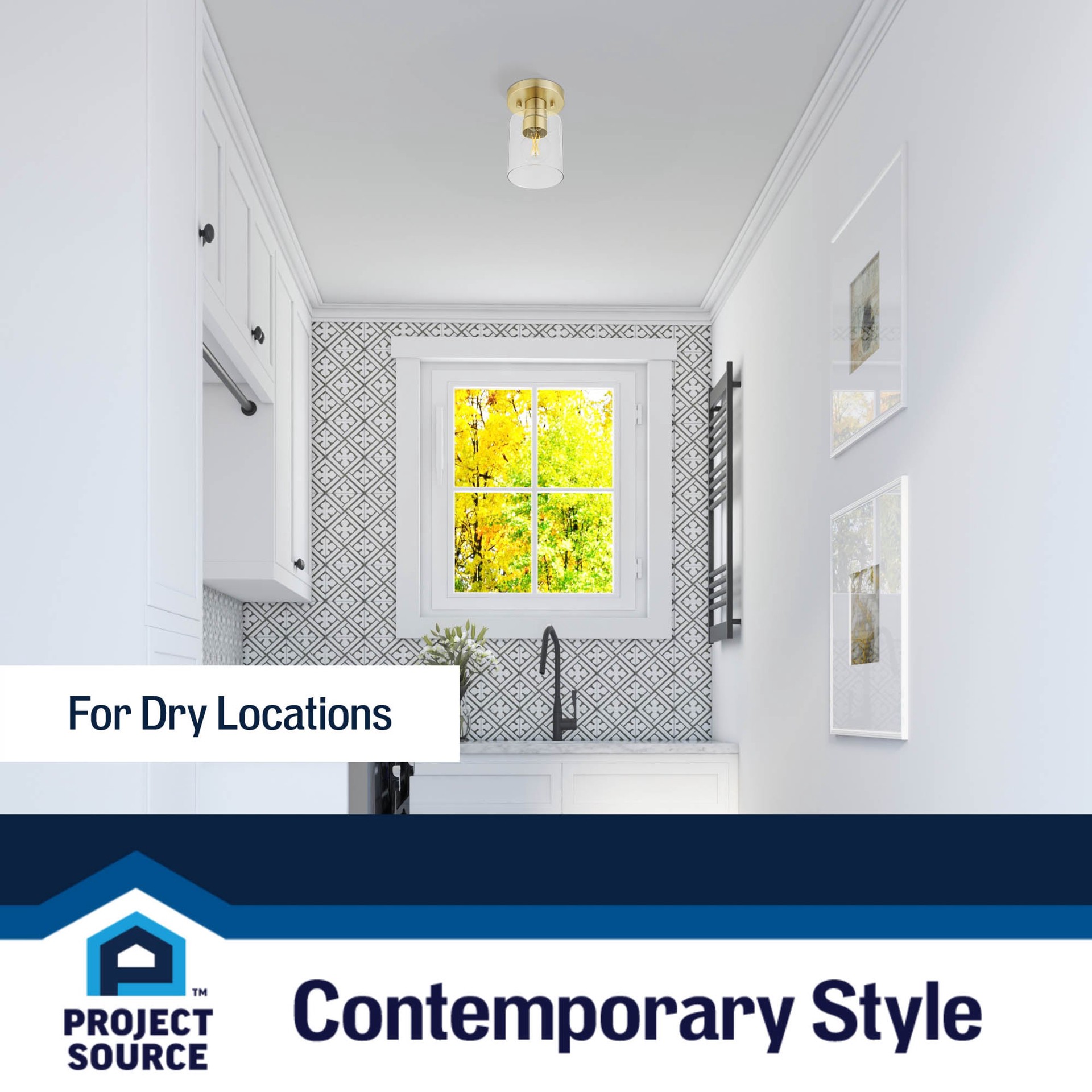 slide 4 of 6, Project Source 1 -Light 4.75-in Brushed Nickel Semi Flush Mount Light, 1 ct