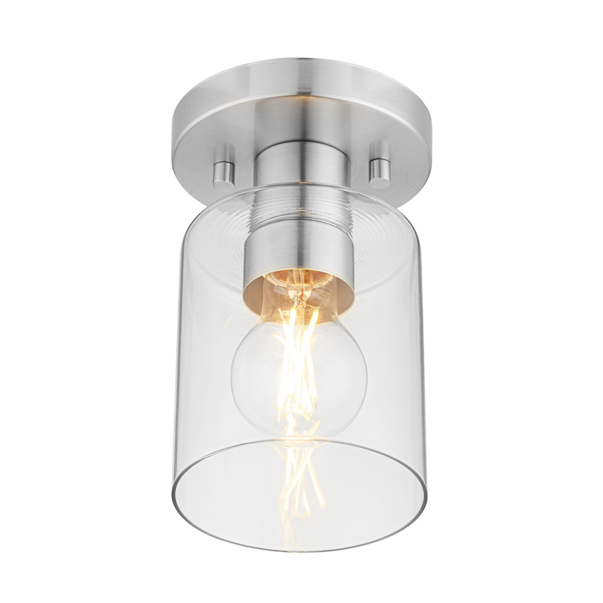 slide 5 of 6, Project Source 1 -Light 4.75-in Brushed Nickel Semi Flush Mount Light, 1 ct