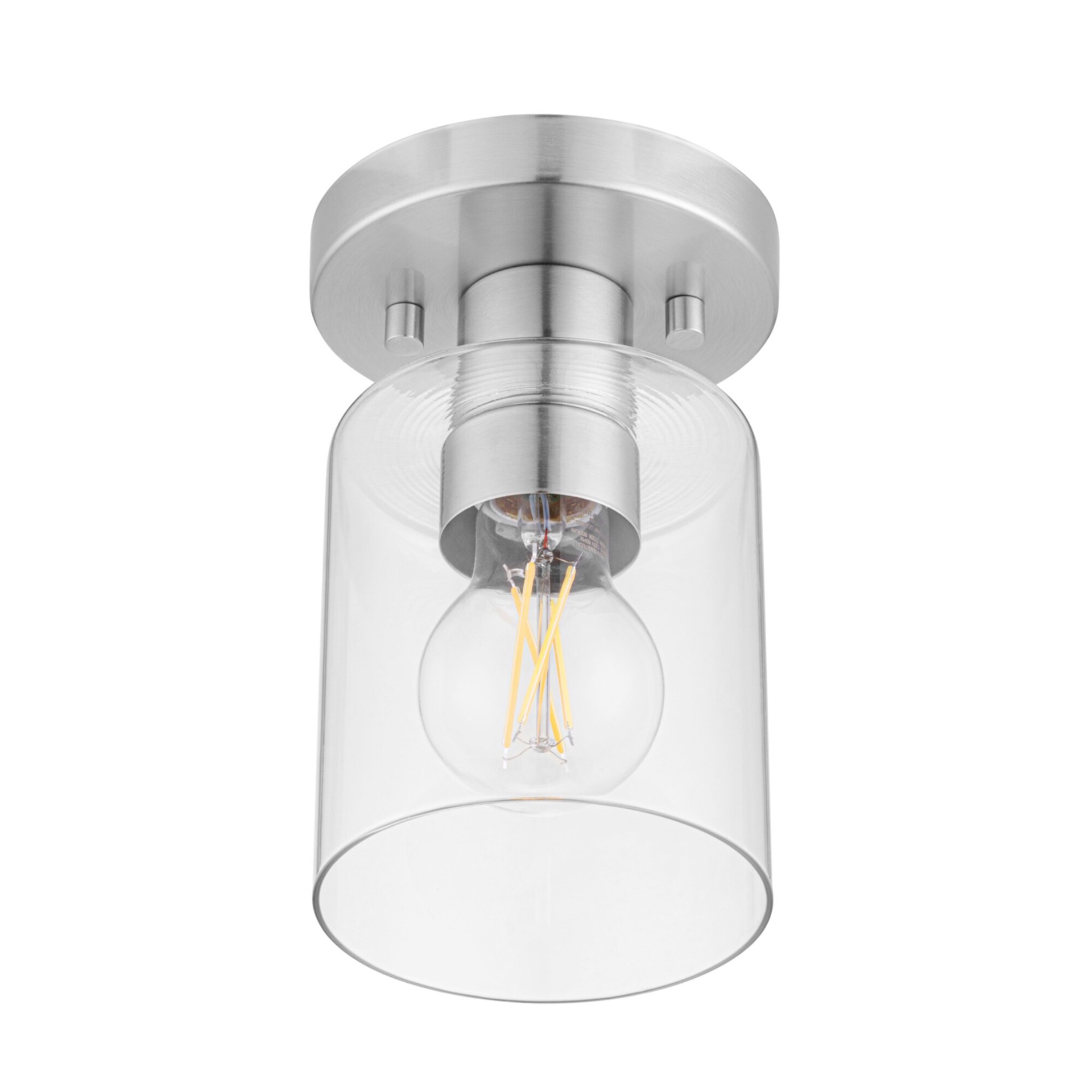 slide 6 of 6, Project Source 1 -Light 4.75-in Brushed Nickel Semi Flush Mount Light, 1 ct