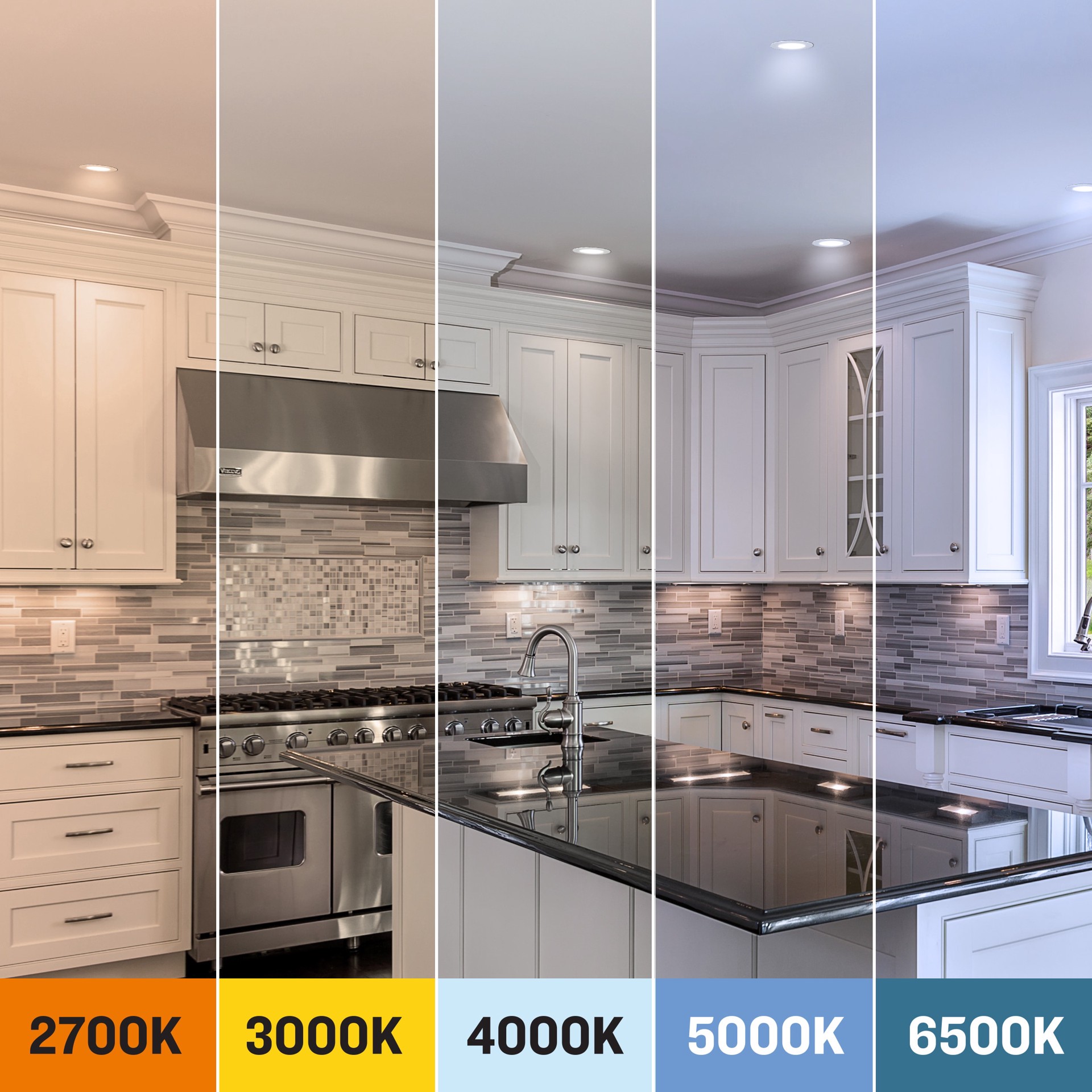 slide 4 of 6, Utilitech White 6-in 650 -Lumens Switchable white Round Dimmable LED Canless Wet rated Recessed Downlight 12 -Pack, 1 ct