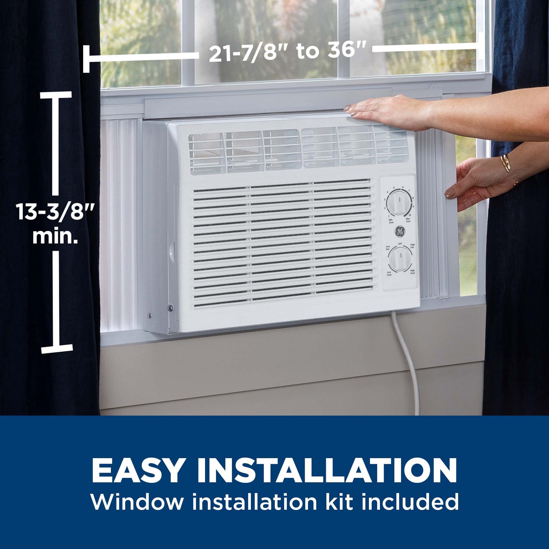 slide 3 of 6, GE Small Room Window Air Conditioner , ( 115-Volt , 5000-BTU ), 1 ct