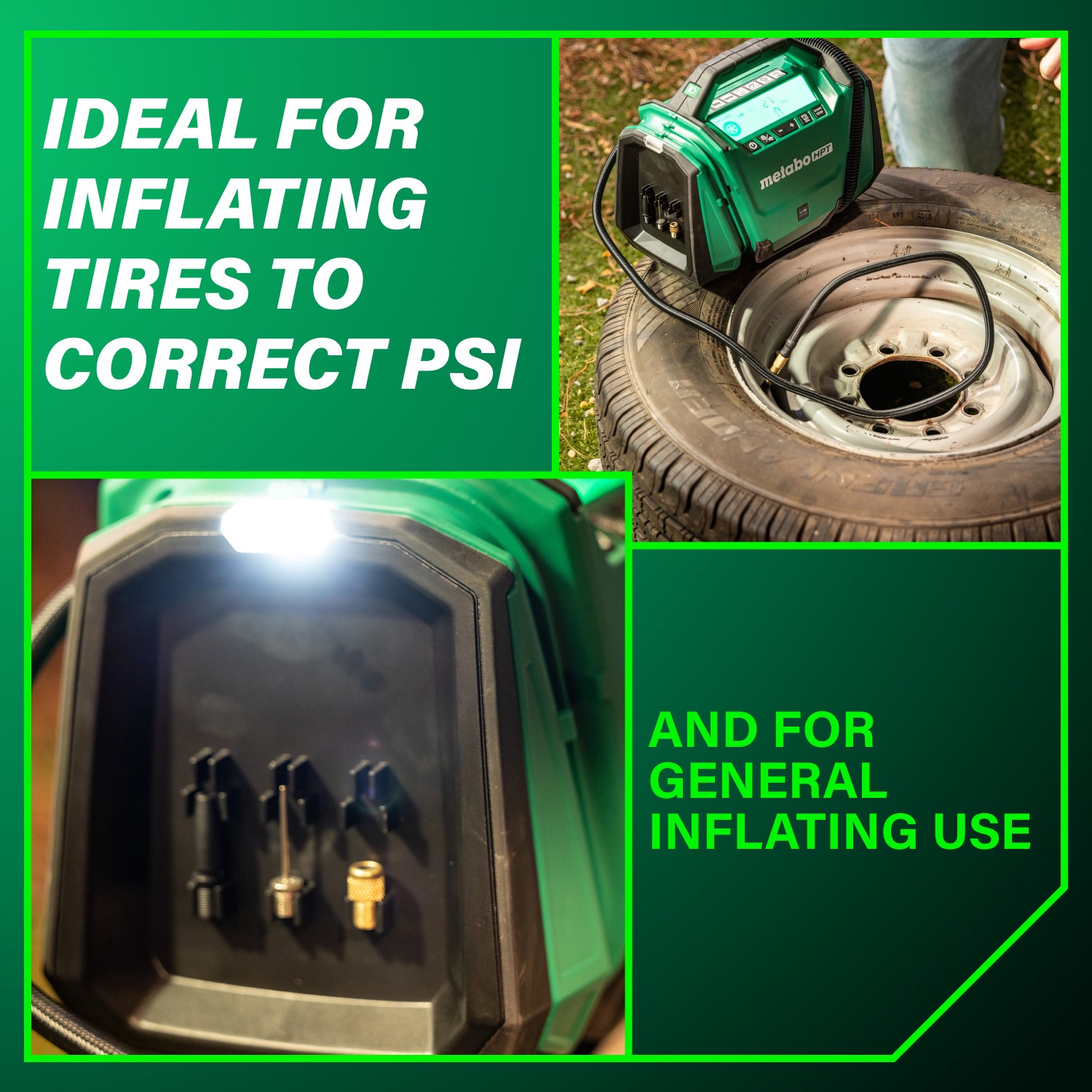 slide 3 of 6, Metabo HPT MultiVolt 18-volt Li-ion Air Inflator (Power Source: Battery/Car/Electric ), 1 ct