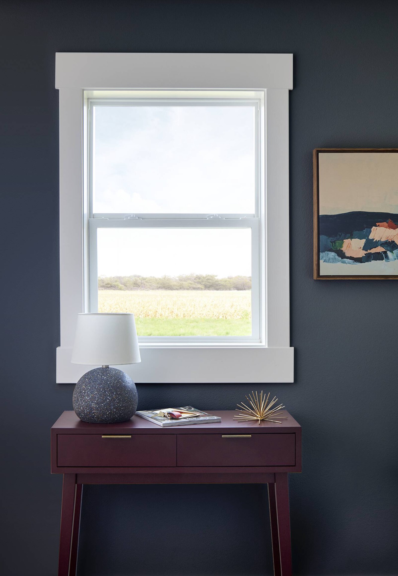 slide 3 of 6, Pella 150 Series 35-1/2-in x 59-1/2-in White Exterior Vinyl New Construction Single Hung Window Low-E argon Double Pane Glass (Half Screen Included), 1 ct