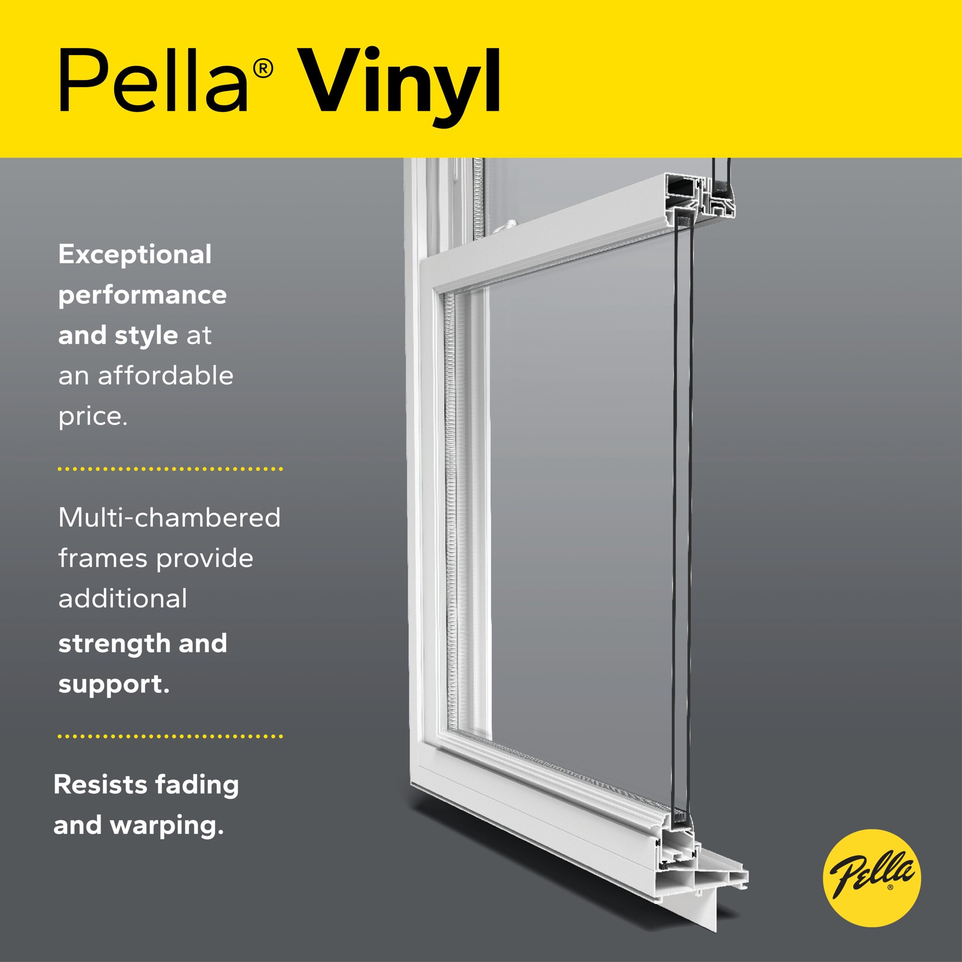 slide 5 of 6, Pella 150 Series 35-1/2-in x 23-1/2-in White Exterior White Interior Left-Handed Vinyl Sliding Window Annealed Glass (Half Screen Included), 1 ct