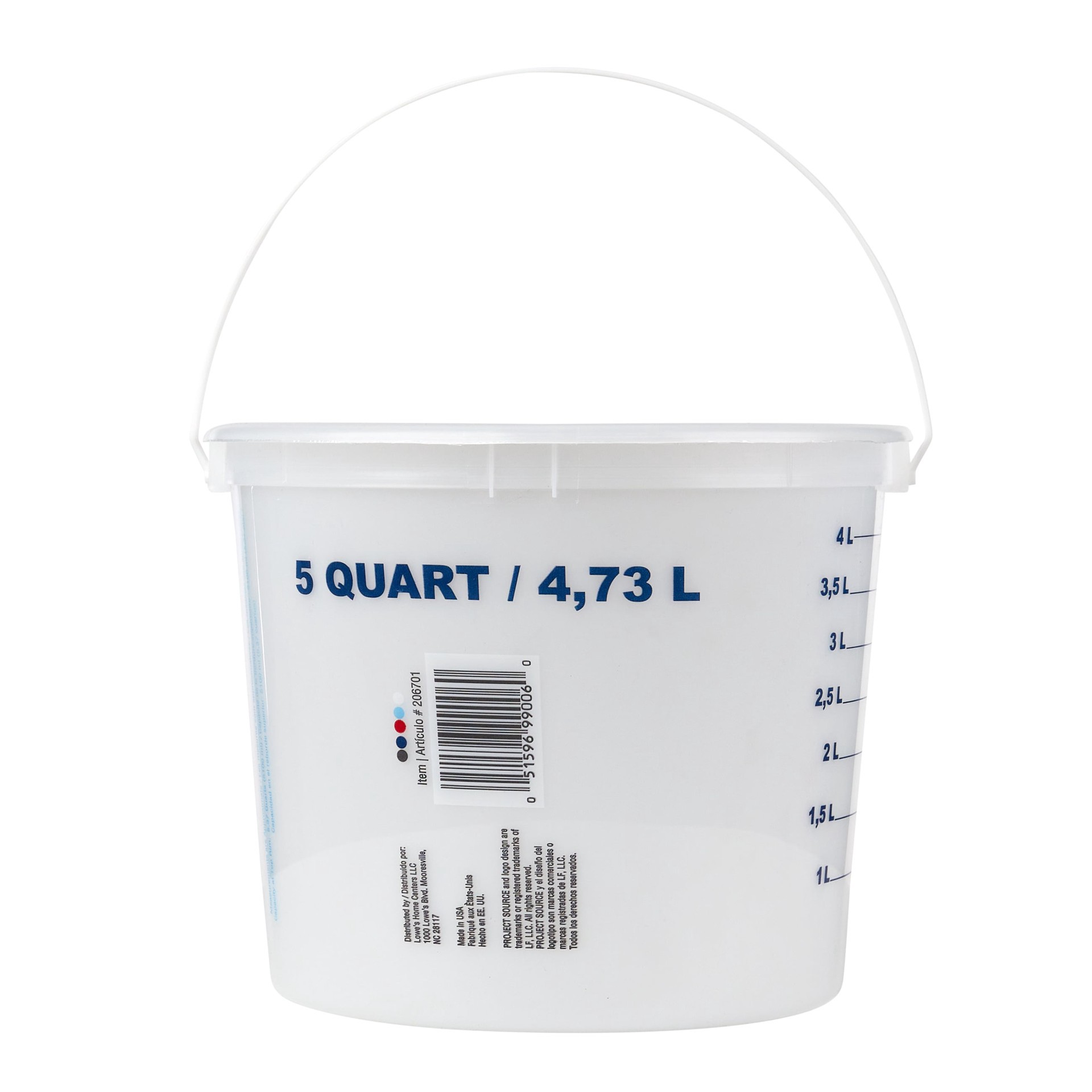 slide 3 of 5, Project Source 5-quart BPA-Free Plastic Measure mixing bucket, 1 ct