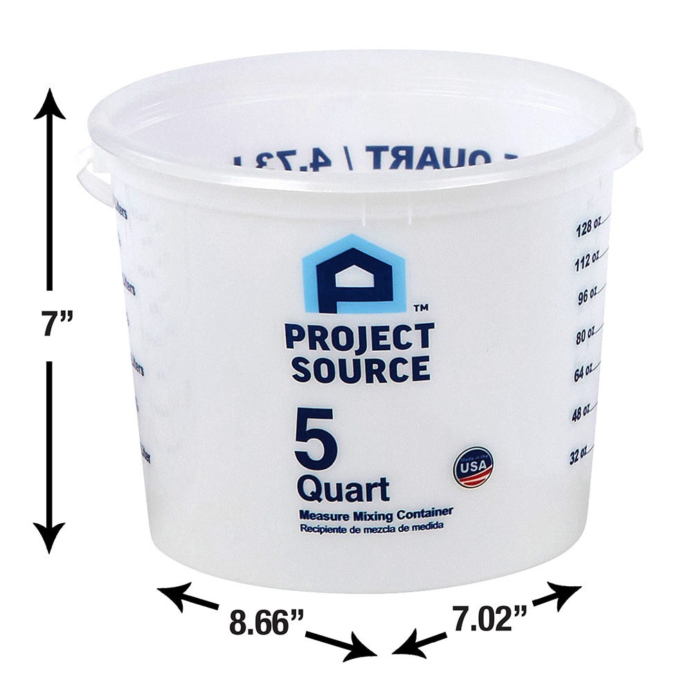 slide 4 of 5, Project Source 5-quart BPA-Free Plastic Measure mixing bucket, 1 ct