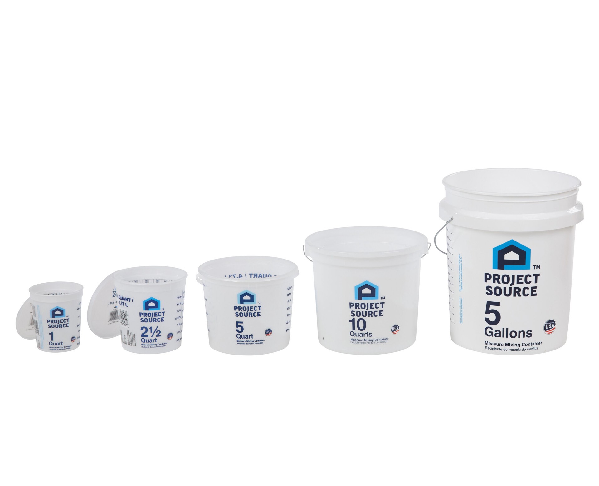 slide 5 of 5, Project Source 5-quart BPA-Free Plastic Measure mixing bucket, 1 ct