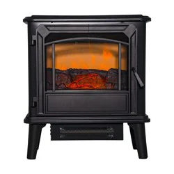 Style Selections 20.87-in W 5200 -BTU Black Metal Flat wall Fan-forced Electric Stove with Thermostat