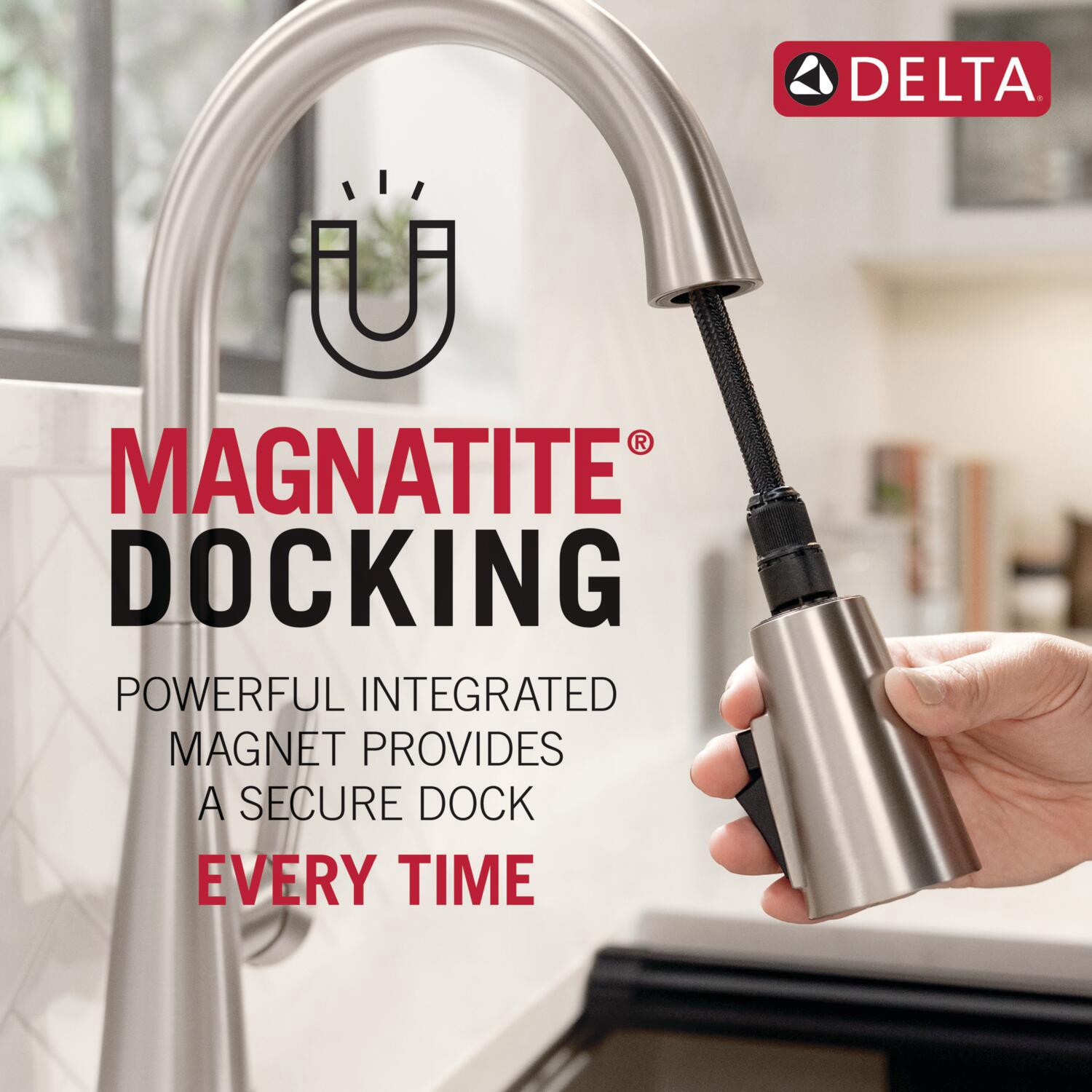 slide 5 of 6, Delta Avebury SpotShield Stainless Steel Single Handle Deck-mount Pull-down Kitchen Faucet with Sprayer (Includes Deck Plate) (Includes Soap Dispenser), 1 ct