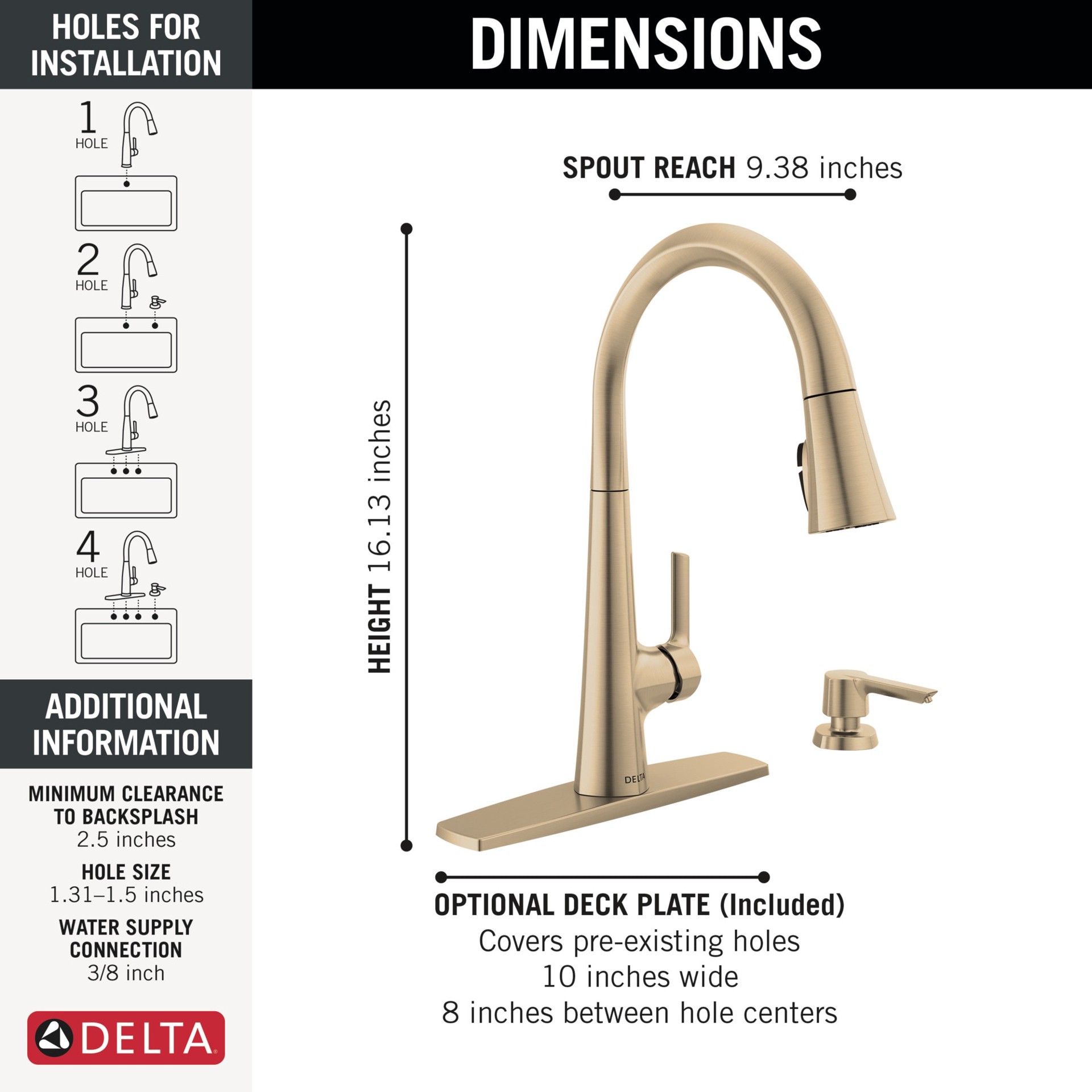 slide 2 of 6, Delta Clifton Champagne Bronze Single Handle Deck-mount Pull-down Kitchen Faucet with Sprayer (Includes Deck Plate) (Includes Soap Dispenser), 1 ct