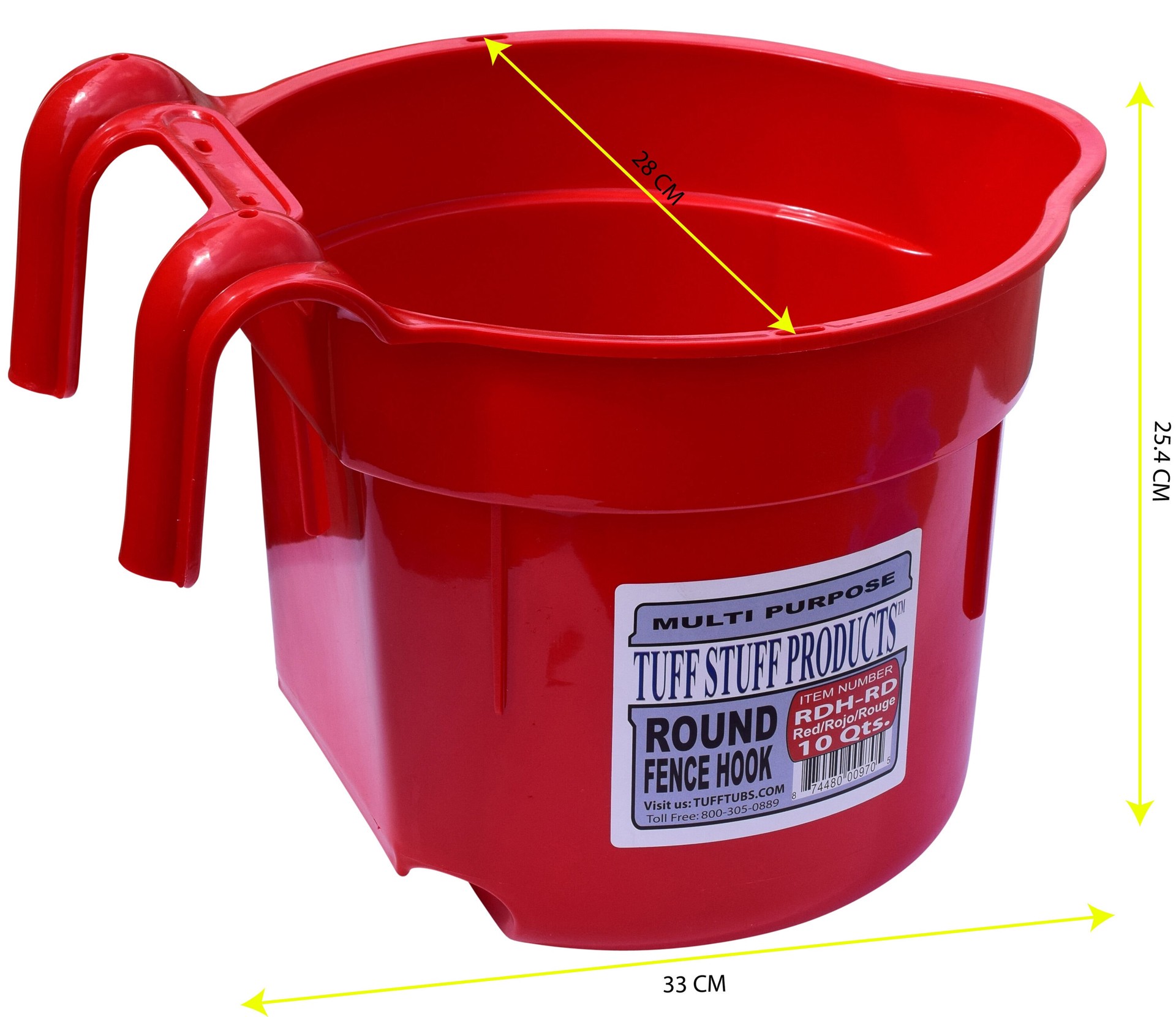 slide 3 of 3, Tuff Stuff Products 10 Quart(s) Red Plastic Feed bucket, 1 ct