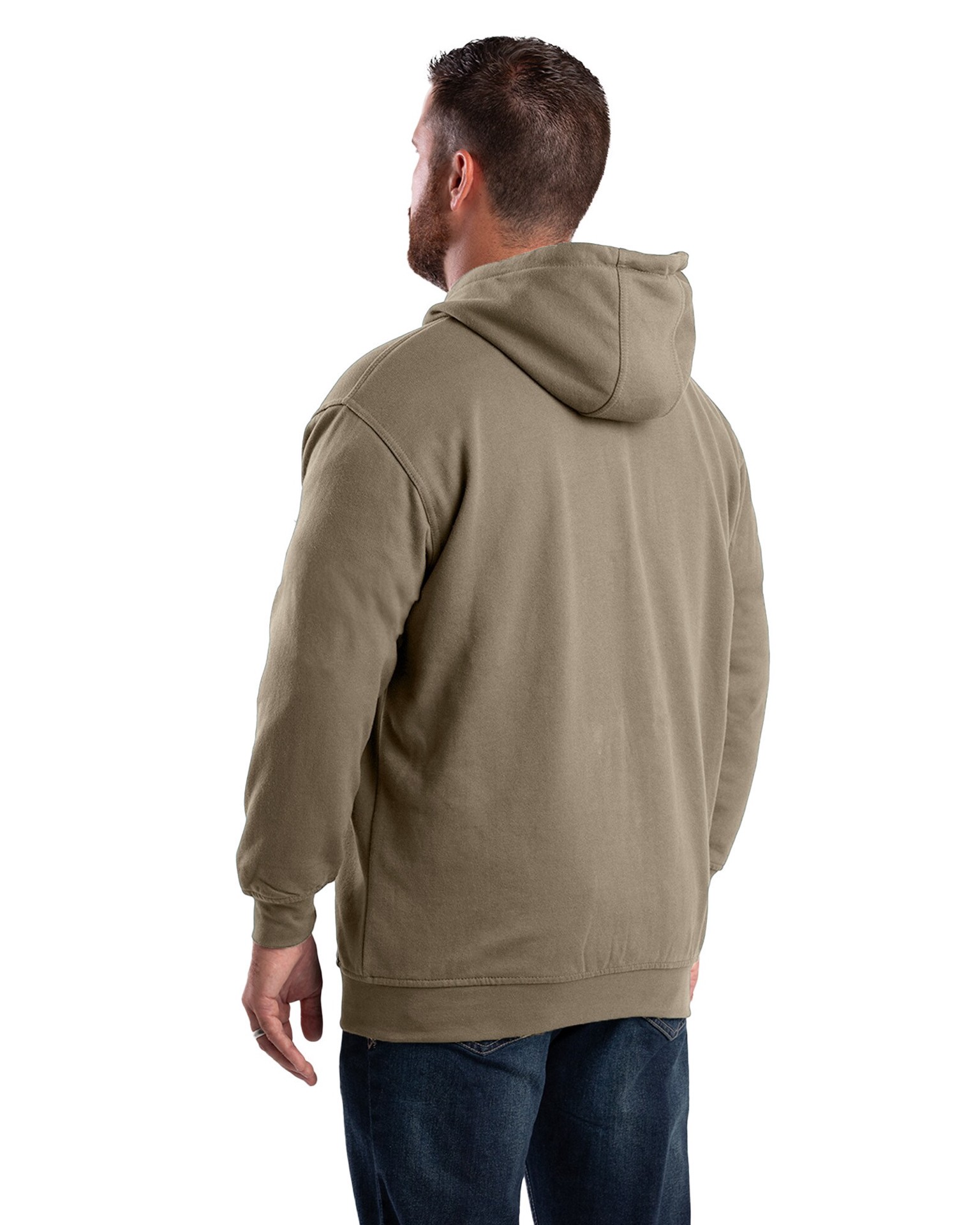 slide 4 of 5, BERNE APPAREL Men's Alpine Green Fleece Hooded Insulated Work jacket ( L ), 1 ct