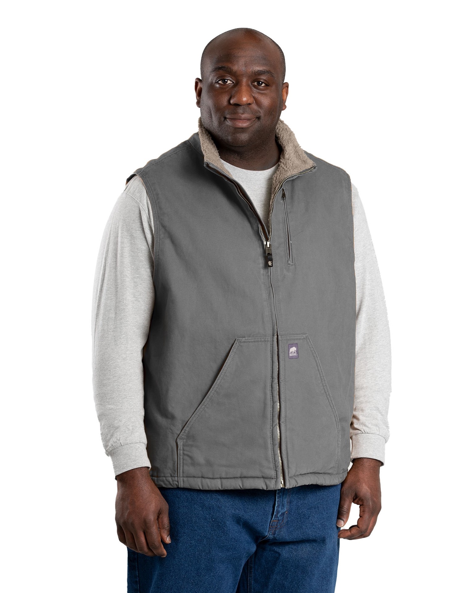 slide 2 of 6, BERNE APPAREL Men's Gray Polyester Puffer Vest L, 1 ct
